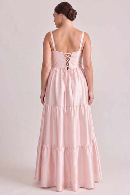 Winslet Luxe Sateen Dress | Light Pink