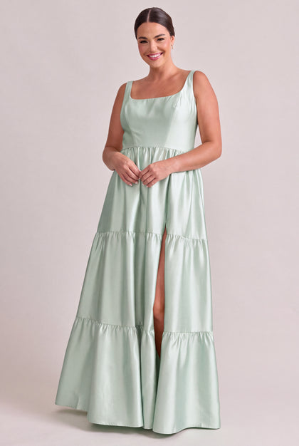 Winslet Luxe Sateen Dress | Soft Sage