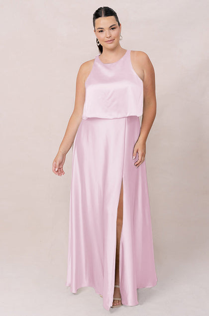 Wren Satin Dress | Made To Order | Baby Pink