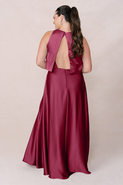 Wren Satin Dress | Made To Order | Berry