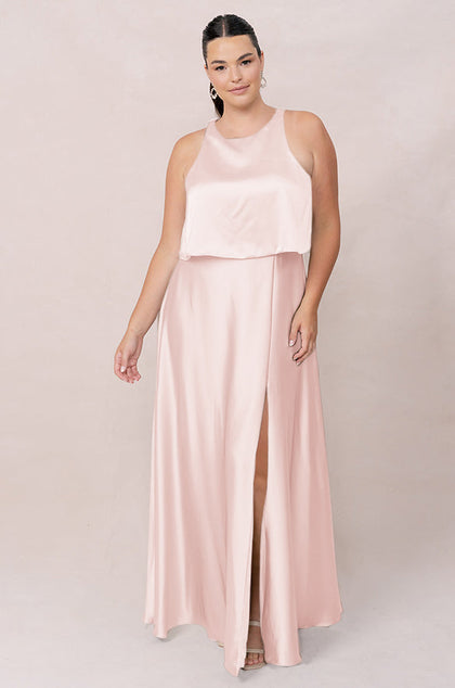 Wren Satin Dress | Made To Order | Blush