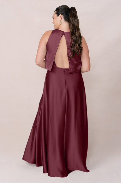 Wren Satin Dress | Made To Order | Cabernet
