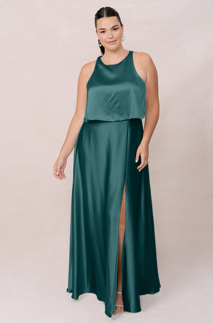 Wren Satin Dress | Made To Order | Classic Emerald