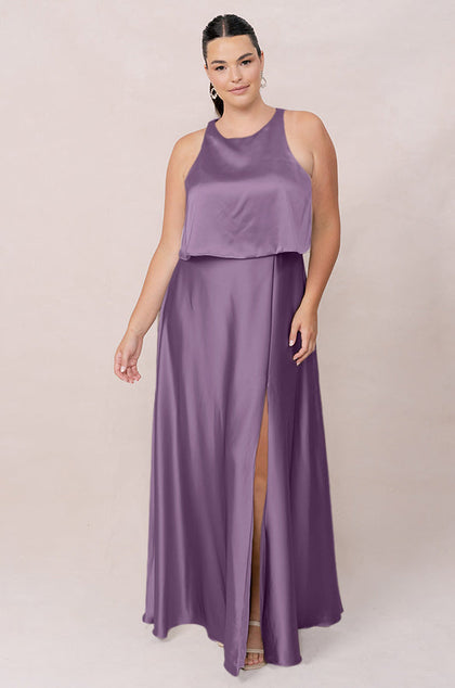 Wren Satin Dress | Made To Order | Dusty Plum