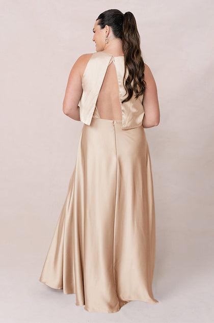 Wren Satin Dress | Made To Order | Gold Champagne