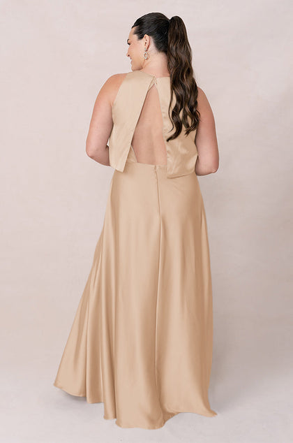 Wren Satin Dress | Made To Order | Honey Beige