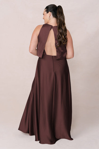 Wren Satin Dress | Made To Order | Mahogany