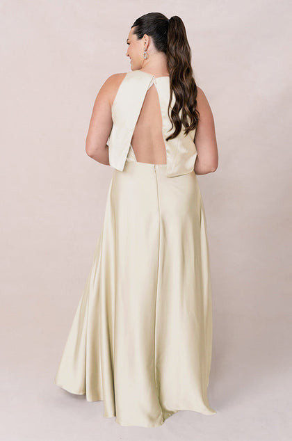 Wren Satin Dress | Made To Order | Pale Yellow