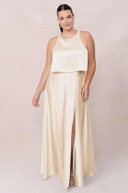 Wren Satin Dress | Made To Order | Pale Yellow