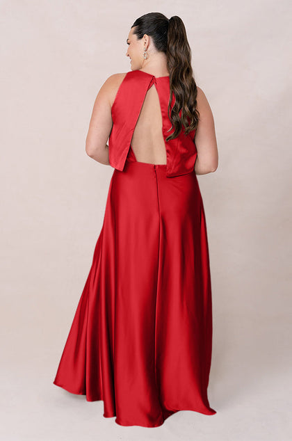 Wren Satin Dress | Made To Order | Poppy Red