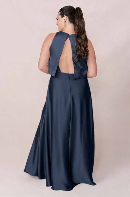 Wren Satin Dress | Made To Order | Romantic Blue