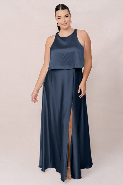 Wren Satin Dress | Made To Order | Romantic Blue