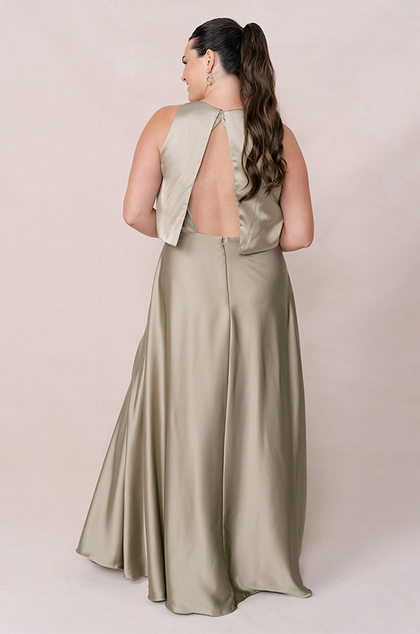 Wren Satin Dress | Made To Order | Silver Sage