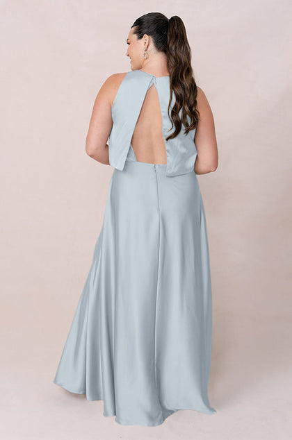 Wren Satin Dress | Made To Order | Sky Blue