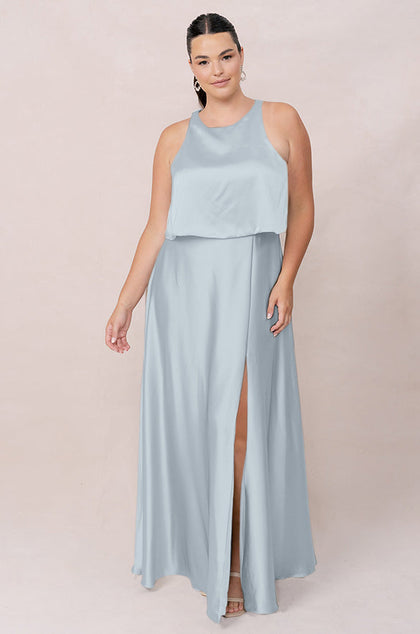 Wren Satin Dress | Made To Order | Sky Blue