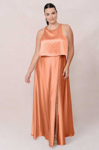 Wren Satin Dress | Made To Order | Tangerine