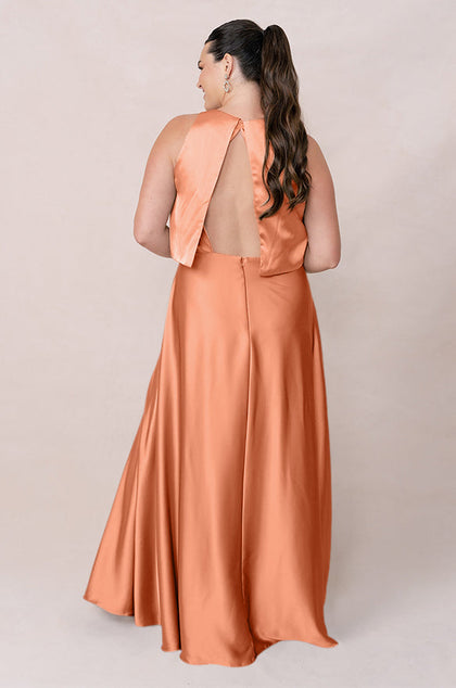 Wren Satin Dress | Made To Order | Tangerine