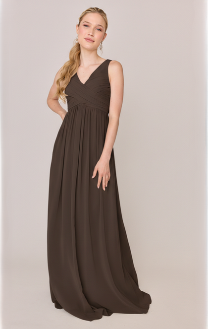 Zoe Chiffon Dress | Made To Order | Espresso