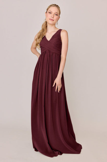 Zoe Chiffon Dress | Made To Order | Cabernet