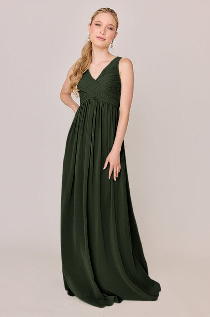 Zoe Chiffon Dress | Made To Order | Deep Olive