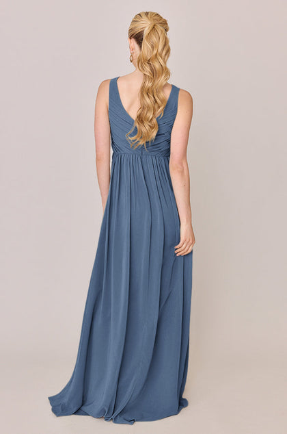 Zoe Chiffon Dress | Made To Order | Dusty Blue