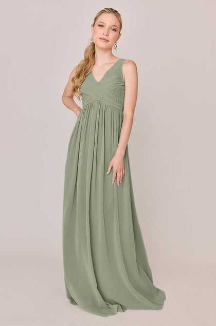 Zoe Chiffon Dress | Made To Order | Moss