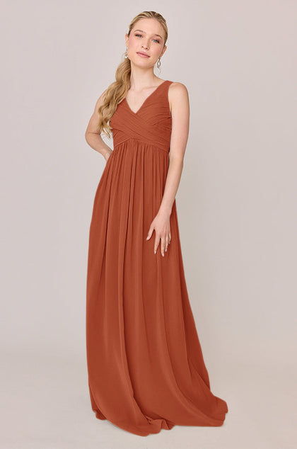 Zoe Chiffon Dress | Made To Order | Rust
