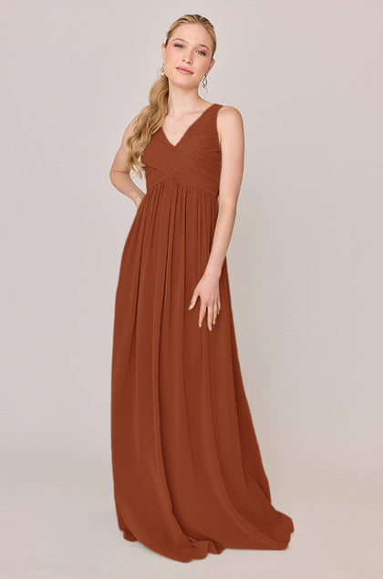 Zoe Chiffon Dress | Made To Order | Rust