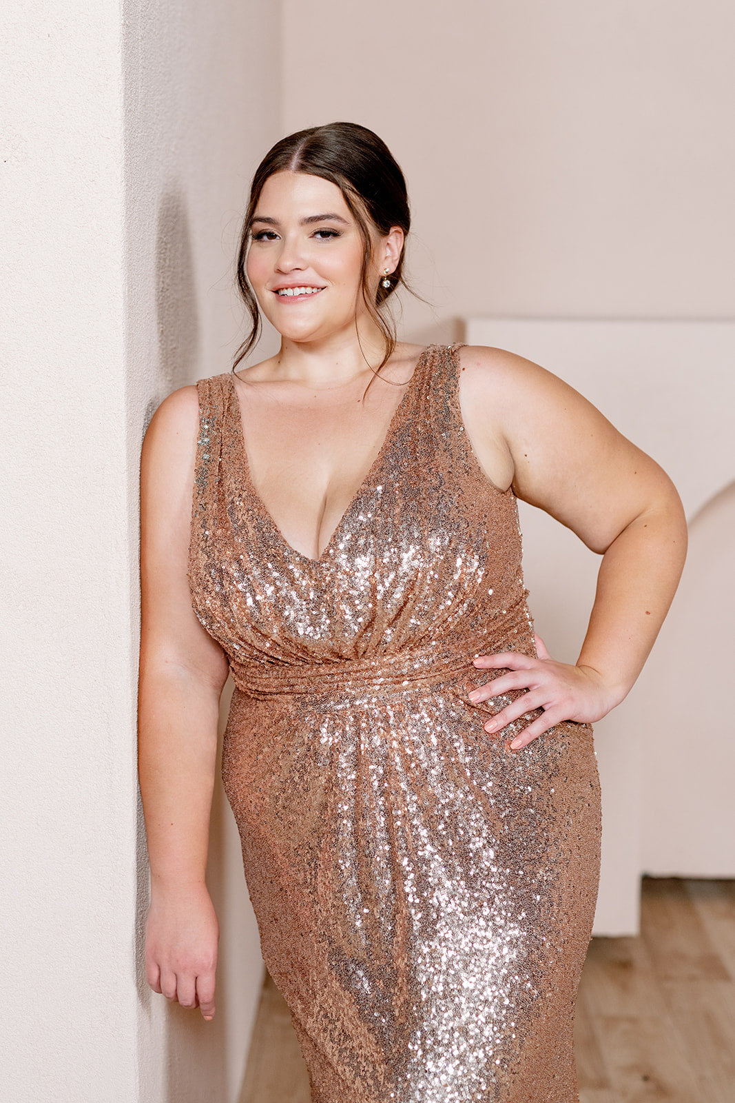 Gold Bridesmaid Dress at Revelry | Dakota Sequin Dress | Made to Order Gold