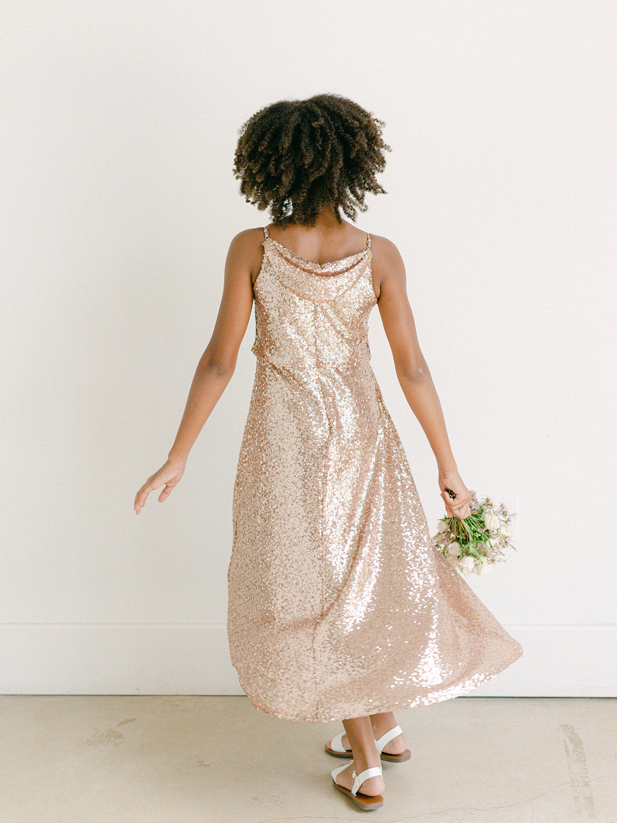 Kids Hazel Sequin Dress | Made To Order Matte Bronze Kids Hazel Sequin Dress | Made To Order Matte Bronze