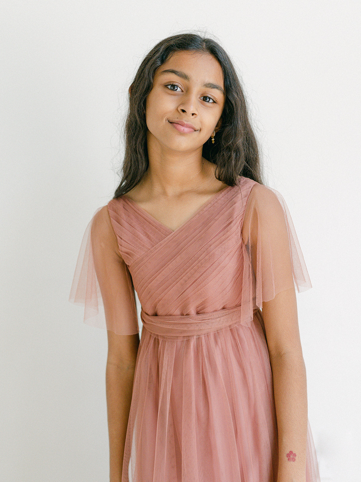 pink tulle dress juniors vastwit Juniors Bridesmaid Dress Lace Long Sleeve Cold Shoulder High Low Tulle Gowns for Wedding Pageant Party Pink 8