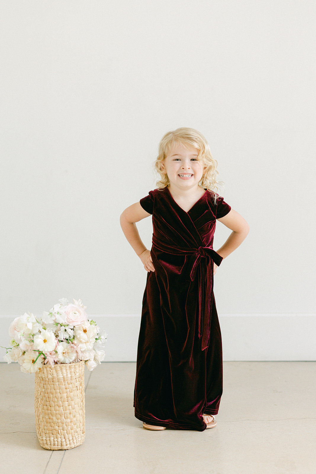 toddler burgundy velvet dress Burgundy Velvet Baby Girl Dress Newborn Infant Dresses Beaded A-Line Long Puff Sleeve Round Neck Loose Fit Christmas Party Autumn Winter