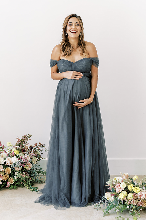 lace and tulle maternity dress Missacc 2026 A-Line Elegant Church Wedding Dresses Floor-Length Tulle V-neck with Appliques Lace