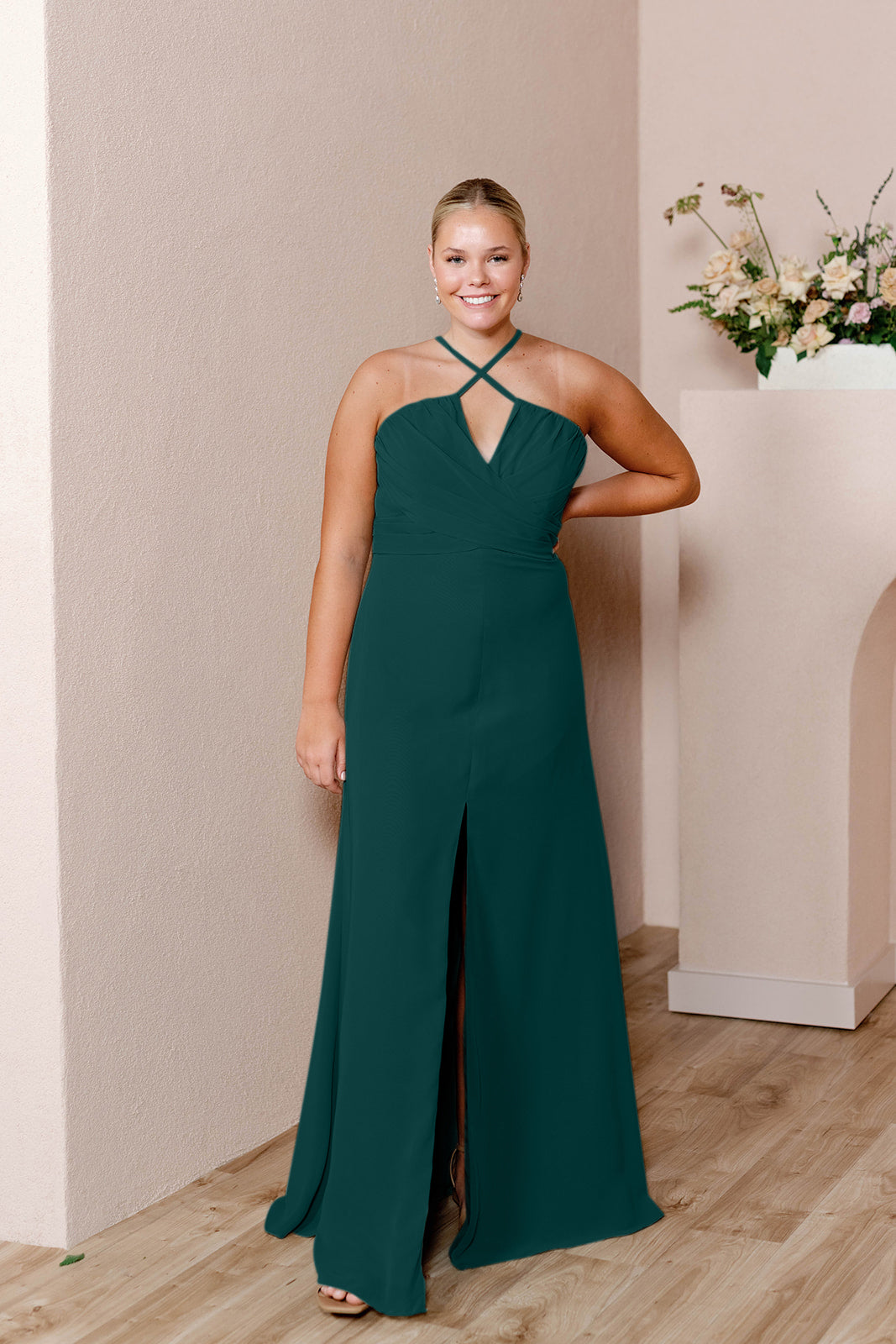 Sample Classic Emerald Nayeli Chiffon Dress Sample Classic Emerald Nayeli Chiffon Dress