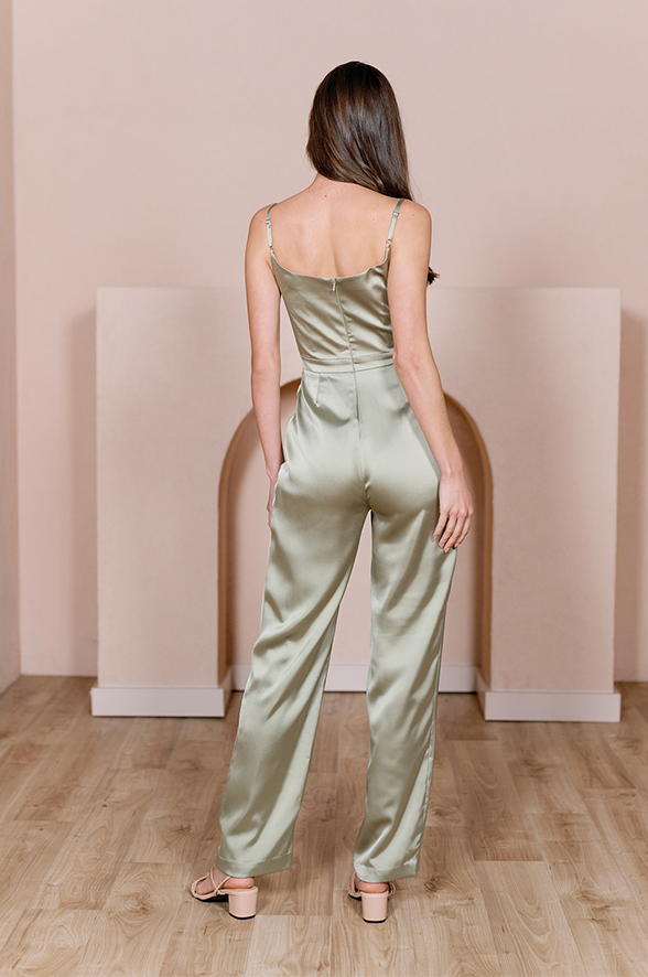 Silk top satin jumpsuit