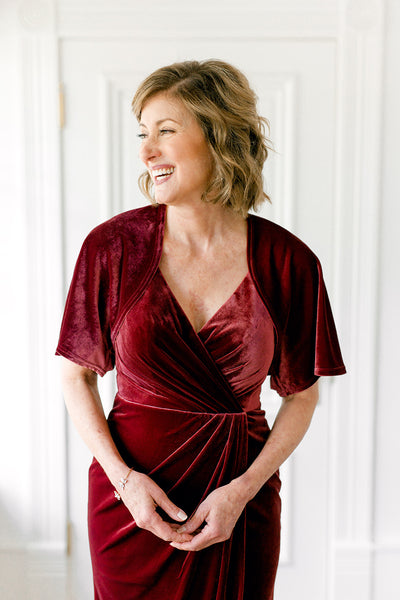 formal dresses with velvet shawl Fitted Beaded Velvet Off Shoulder Shawl Gown by Panoply 14195 ABC Fashion
