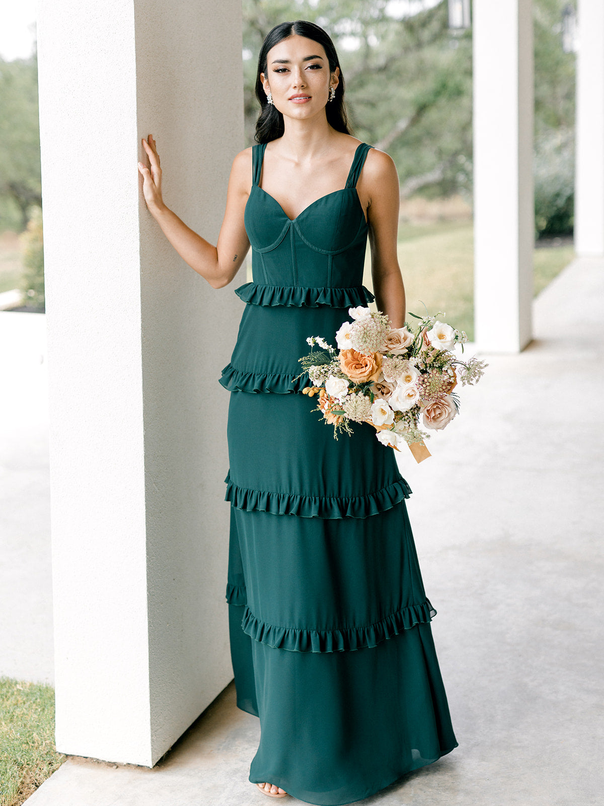Rosette Bridesmaid Dress at Revelry | Sloane Chiffon Dress | Made to Order Rosette